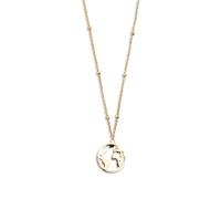 Xenox Damen 925 Sterling Silber Halskette mit Welt-Anhänger in goldfarben - WANDERLUST - XS2984G