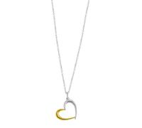 Xenox Sterling Silber Kette XS3603G - 40-45 cm - LOVE STORY - Gelbgold Verg. Karreekette - Herz