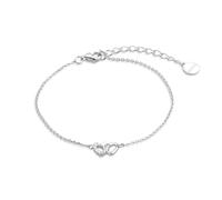 Xenox Sterling Silber Armband XS3570 - 15-18,5 cm - LOVE STORY - Ankerkette - Herz