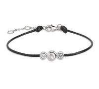 XENOX® | Zarge Armband - Damen Armband aus hochwertigem 925/- Sterlingsilber mit drei Zirkonia-Steinen