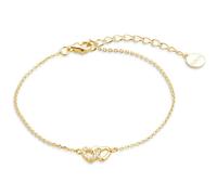 XENOX Damen 925 Sterling Silber Armband mit Anhänger 18K vergoldet und Zirkonia in goldfarben - LOVE STORY - XS3570G