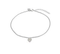 Xenox Damen Fußkette mit Zirkonia Herz Anhänger Silber XS3533