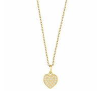 Xenox Damen 925 Sterling Silber Halskette mit Herz-Anhänger mit Zirkonia in goldfarben - XENOX Love Story - XS3419GK