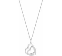 Xenox Damen Halskette Love Story mit Zirkonia Herz Anhänger Silber XS3423