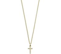 Xenox Sterling Silber Kette XS3522GK - 40-45 cm - KREUZE - Gelbgold verg. Ankerkette - Kreuz
