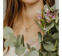 XENOX XS2776R Damen Collier Herz Love Story Bicolor Rose weiß 45 cm