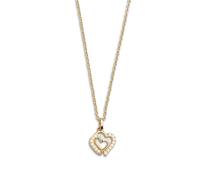 Xenox Sterling Silber Kette XS3418GK - 40-45 cm - LOVE STORY - Gelbgold verg. Ankerkette - Herzen