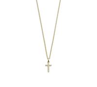 Xenox Sterling Silber Kette XS3522GK - 40-45 cm - KREUZE - Gelbgold verg. Ankerkette - Kreuz
