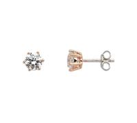 Xenox Herren 925 Sterling Silber Ohrstecker mit Zirkonia in roségoldfarben - KRAPPE - XS7214R