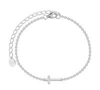 XENOX® Kreuz Armband - Damen Armband aus hochwertigem 925/- Sterlingsilber mit Kreuz-Anhänger und Zirkonia Steinen | XS10045