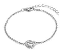Xenox Armband Love Story XS3412N Herz-Anhänger 925/- Sterlingsilber mit Zirkonia Damen
