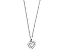 XENOX® LOVE STORY Halskette - Damen Halskette aus hochwertigem 925/- Sterlingsilber mit Herz-Anhänger