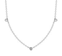 XENOX® LOVE STORY Halskette - Damen Halskette aus hochwertigem 925/- Sterlingsilber mit Herz-Anhänger und Zirkonia-Steinen | XS10051