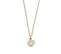 Xenox Sterling Silber Kette XS3418GK - 40-45 cm - LOVE STORY - Gelbgold verg. Ankerkette - Herzen