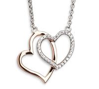 XENOX XS2776R Damen Collier Herz Love Story Bicolor Rose weiß 45 cm