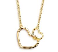 XENOX® LOVE STORY Halskette - Damen Halskette aus hochwertigem 925/- Sterlingsilber mit zwei Herz-Anhänger | XS1758G