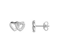 XENOX® LOVE STORY Ohrstecker - Damen Ohrringe aus hochwertigem 925/- Sterlingsilber in Herzform | XS3740N