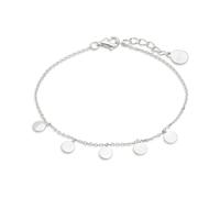 Xenox Damen Silber Sterling 925 Armband mit runde Plaettchen 15-18cm - Poppy Poems XS3691