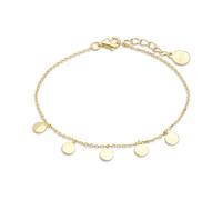 Xenox Damen Silber Sterling 925 Armband in Gold mit runde Plaettchen 15-18cm - Poppy Poems XS3691G