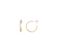 Xenox Damen 925 Sterling Silber Creolen 20 mm mit Zirkonia in goldfarben - MODERN CLASSIC - XS3524G