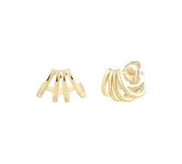 XENOX® Quartet Creolen - Damen Ohrringe aus hochwertigem 925/- Sterlingsilber mit Zirkonia-Steinen | XS10323G