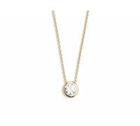 XENOX Damen Silber Sterling 925 Halskette in Gold mit Zirkonia Anhaenger 40-45cm - Silver Circle XS7282G