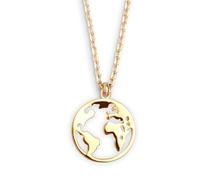XENOX XS3160G Damen Collier Welt Erde Silber 925 Gold 45 cm