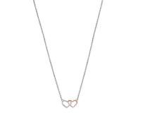 XENOX XS2921R Damen Collier Herz Happy Hour Sterling-Silber 925 Bicolor Rose weiß Zirkonia 45 cm