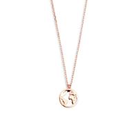 Xenox Damen Halskette "Wanderlust" mit Weltkugel 925er Silber in Roséfarben