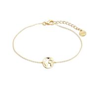 Xenox Sterling Silber ARMBAND XS3165G - 15-18,5 cm - WANDERLUST - Gelbgold verg. Ankerkette - Weltkugel