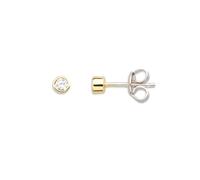 Xenox XS3514G Ohrstecker Silver Circle Gelb-Gold Zirkonia Ø 3,5 mm