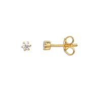 XENOX Ohrstecker XS3515G Silver Circle Gelb-Gold Zirkonia Ø 3 mm