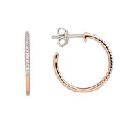 Xenox XS3524R Ohrringe Creolen Modern Classic Silber Rosé-Ton Zirkonia Ø 20 mm