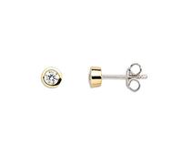 XENOX XS7122G Damen Ohrstecker Silver Circle gold Gold weiß