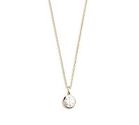 XENOX XS7285G Damen Collier Silver Circle gold Sterling-Silber 925 Gold weiß Zirkonia 45 cm