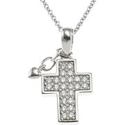 XENOX XS8156 Damen Collier Kreuz Modern Classic Sterling-Silber 925 Silber weiß Zirkonia 45 cm