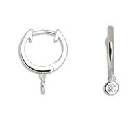 XENOX XS8655 Modern Classic Fashion Creolen 925er Silber mit Zirkonia Ø 12mm