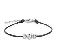 XENOX® Zarge Armband - Damen Armband aus hochwertigem 925/- Sterlingsilber mit drei Zirkonia-Steinen
