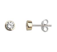 XENOX XS7028G Damen Ohrstecker Silver Circle gold Gold weiß
