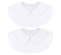 XEPST 2 Stücke Frauen Kragen Weiß Krageneinsatz, Abnehmbare Hälfte Shirt Bluse, Blusenkragen Einsatz, Halb Gefälscht Abnehmbare Falscher Kragen Damen