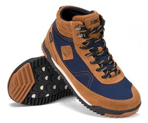 Xero Shoes Minimal-Wanderschuhe Ridgeway (wasserdicht, leicht) braun/navyblau Herren, Größe Euro (US) 48 (15)