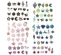 XFSRG 100 Stück Charms Anhänger mit Bunter Tropf Emaille Schmuckanhänger für Charm Halsketten Armbänder und Schlüsselanhänger DIY Schmuck Zubehör
