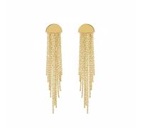 XFSRG 14K Fransen Ohrringe Damen Ohrstecker Vergoldet mit Lang Quaste Tropfen Damenohrringe Geometrisch Halbmond Ohrschmuck Elegant Baumeln Ohrhaenger Modeschmuck für Damen Maedchen