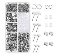 XFSRG 1800 Stück Ohrringe Selber Machen Set Ohrringe Basteln Diy Zubehör Ohrstecker Rohlinge Hypoallergen für Ohrringherstellung und Schmuckherstellung (Set 2)