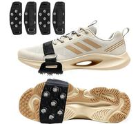 XFSRG 2 Paar Anti Rutsch Schuhspikes Universal Spikes Schuhe Steigeisen für Wanderschuhe Winter Schuhkrallen Mit Klettverschlüsse für Wandern Spazieren Hiking Walking Winter