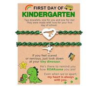 XFSRG 2 Stück Armband Jungen Edelstahl Freundschaftsarmbänder Jugendliche Dino Armband Junge Geflochtenes Kordel Armbänderd Verstellbar Armschmuck für Teenager Jungen (Grün)
