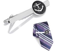 XFSRG 2 Stück Krawattennadel für Herren Klassische Anker Krawattenklammer Edelstahl Tie Clip für Hochzeit Business Geburtstag mit Geschenkbox (Silber)