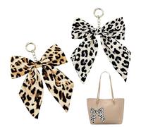 XFSRG 2 Stück Leopard Print Schleifen Taschenanhänger Schlüsselanhänger Schleife im Leopardenmuster Taschenanhänger Schleife Bag Charms Anhänger für Handtasche Rucksack Schlüsselbund