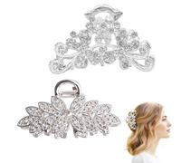 XFSRG 2 Stück Schmetterling Haarklammer Damen Haarspange mit Strass Haarschmuck Mini Strass Haarspangen Blumen und Schmetterling Haarklammern für Frauen Mädchen