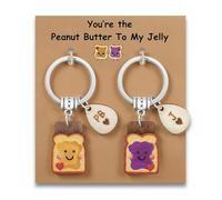 XFSRG 2 Stück Toast Schlüsselanhänger Toastbrot Niedlicher Brot Anhänger Schlüsselring BFF Freundschaft Schlüsselanhänger Pärchen Geschenk für Beste Freunde Kollegen Damen Herren